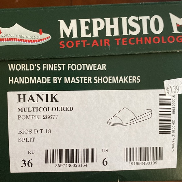 MEPHISTO Slide Sandals Hanik Womwna EU 36. Pompei Multi-color. Leather slip on - Picture 10 of 10